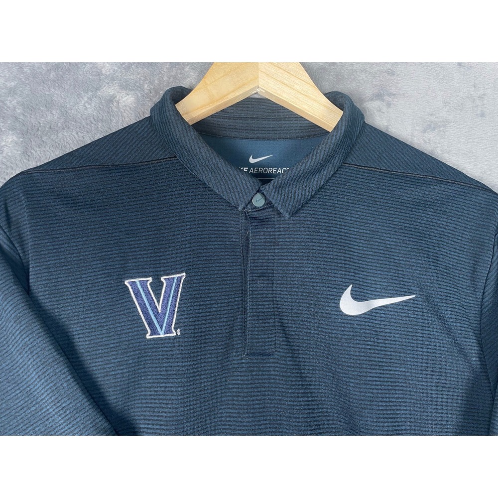 Nike AeroReact Villanova Wildcats Mens Large Navy Blue Golf Polo Shirt